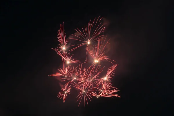 Fogos de artifício no céu noturno — Fotografia de Stock