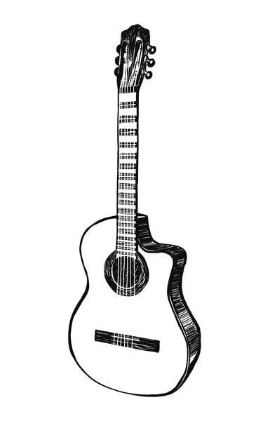 Gitar. Elle çizilmiş vektör