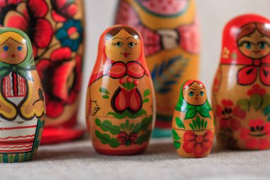 Rus bebek. Matryoshka arka planı için.