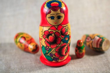 Rus bebek. Matryoshka arka planı için.