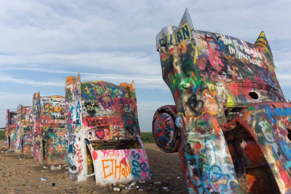 Amarillo Texas Usa Juli 2016 Cadillac Ranch Art Installation — Stockfoto