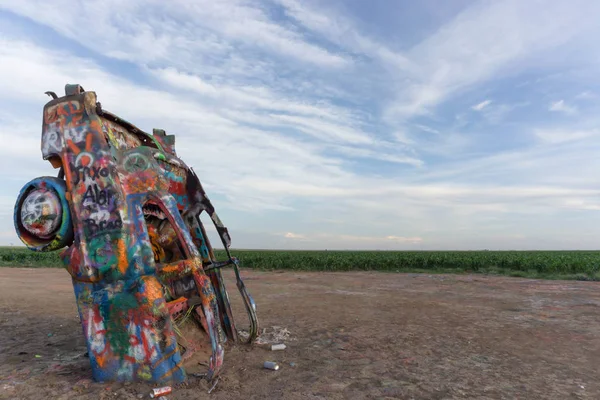 Amarillo Texas Julio 2016 Instalación Cadillac Ranch Art — Foto de Stock