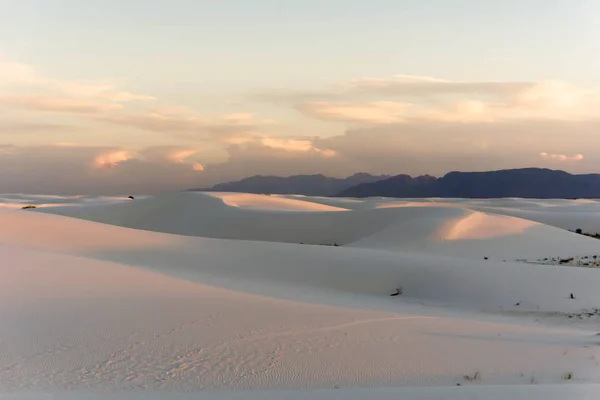 Desert Landscape White Sand Dunes Expressive Sky — Stock Photo, Image