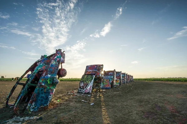 Cadillac Ranch Στο Αμαρίλο Του Τέξας — Φωτογραφία Αρχείου