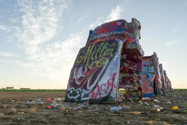 Cadillac Ranch Στο Αμαρίλο Του Τέξας — Φωτογραφία Αρχείου