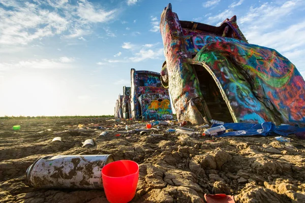 Cadillac Ranch Στο Αμαρίλο Του Τέξας — Φωτογραφία Αρχείου