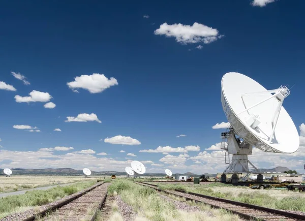 large white satellite dish at the VLA in northern New Mexico