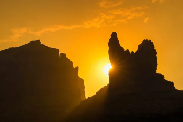 Formations Rocheuses Mesas Dans Sud Désert Utah Sous Ciel Coloré — Photo