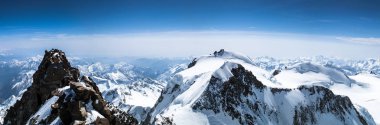 Dufourspitze Signalkuppe İsviçre Alpleri'nde Zermatt yakınındaki dağ manzara panoramik manzaralı