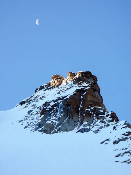 Csúcstalálkozó Gran Paradiso Egy Hold Mint Látott Ból North Face — Stock Fotó