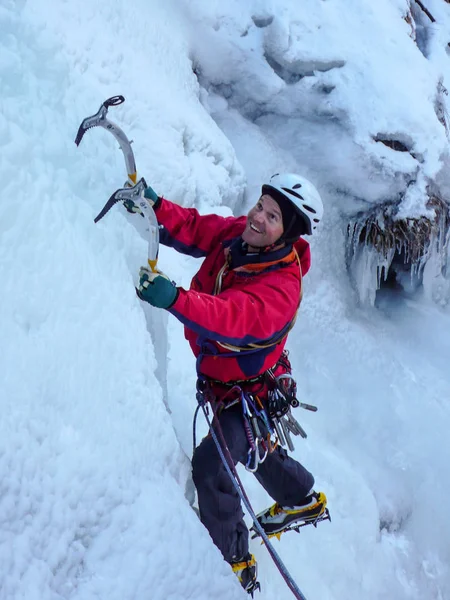mountain guide ice climbing in Switzerland