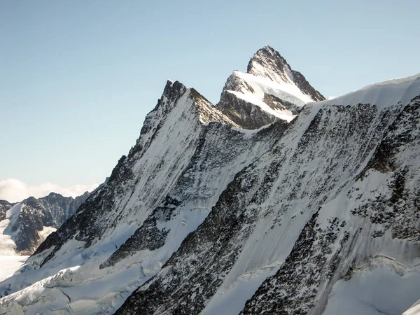 Dageraad Daybreak Een Alpine Berglandschap Zwitserland — Stockfoto