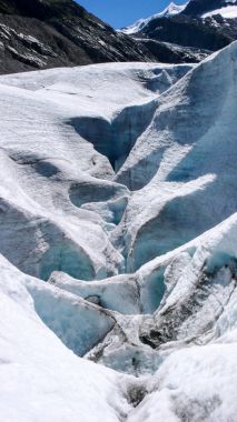 İsviçre Alplerin yüksek dağlarda fantastik buzul peyzaj