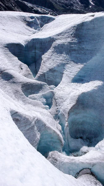Fantástico Paisaje Glaciar Las Altas Montañas Los Alpes Suizos —  Fotos de Stock