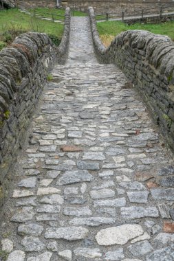 Roma dan tarihi taş köprü görünümünü yakın zamanlarda bir tenha dağ Vadisi