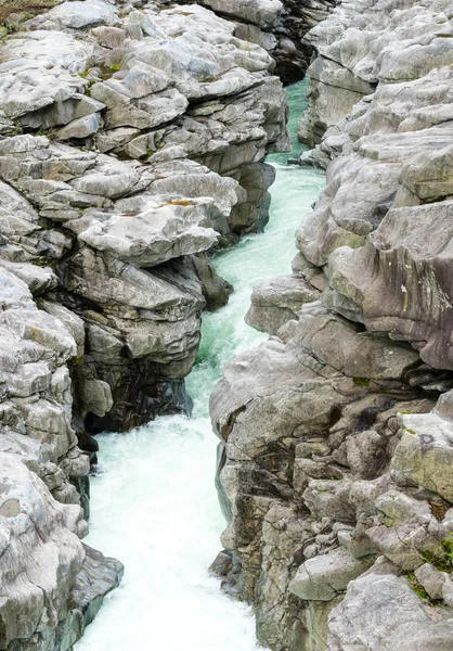 Fantastica Vista Sul Fiume Maggia Intaglio Ist Modo Attraverso Una — Foto Stock