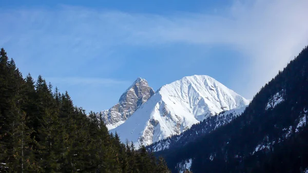 Paisaje Montaña Invierno Del Parque Ela Park Sureste Suiza Hermoso — Foto de Stock