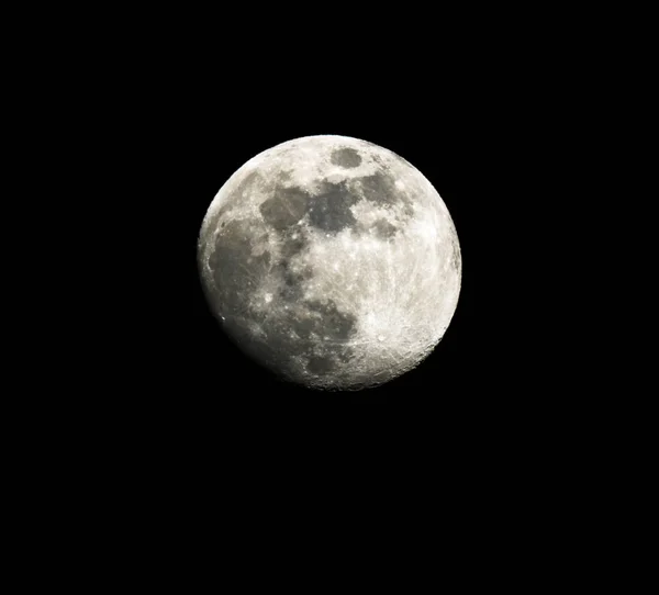 Úplněk Zavřít Černé Noční Oblohy — Stock fotografie