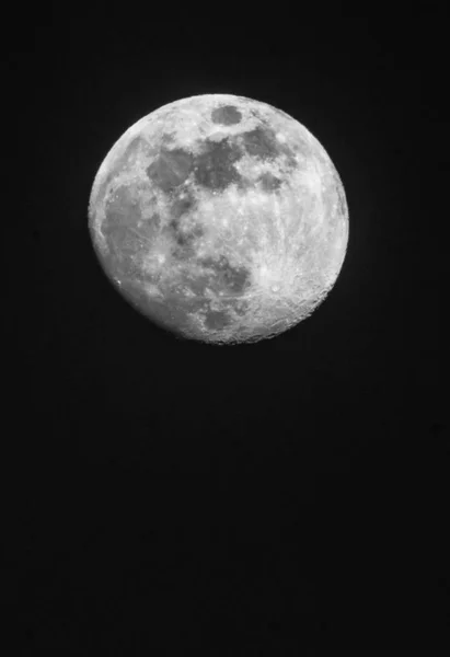 Full Moon Close Black Night Sky — Stock Photo, Image