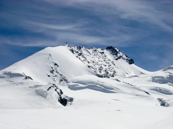 Vista Dettagliata Della Vetta Del Rimpfischhorn Nelle Alpi Svizzere Vicino — Foto Stock