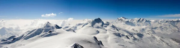 Panorama Horské Krajiny Švýcarských Alpách Poblíž Zermatt Nádherný Den Pozdní — Stock fotografie