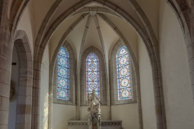 Brittany Quimper 'deki Saint Mathieu Kilisesi' nin iç manzarası