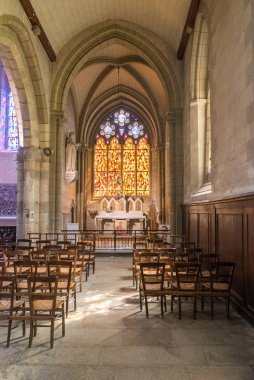 Rennes 'teki Saint Melaine Kilisesi' nin iç manzarası.