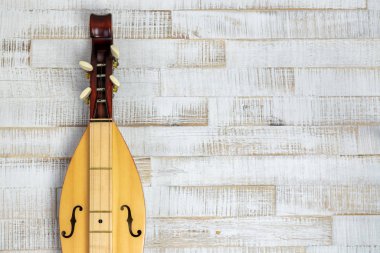 Appalachian dağ santur müzik aleti kırsal beyaz ahşap arka planda