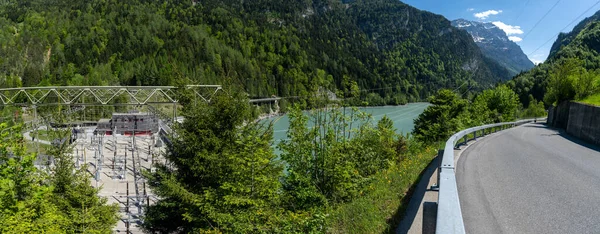 Vaettis Suíça Maio 2020 Vista Panorâmica Uma Subestação Elétrica Lago — Fotografia de Stock