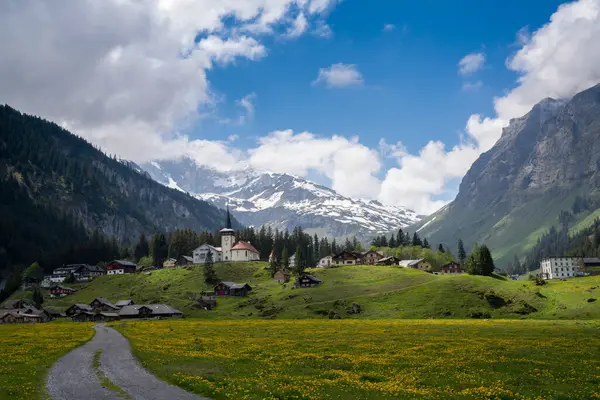 Urnerboden Switzerland May 2020 View Urnerboden Village High Swiss Alps — Stock Photo, Image