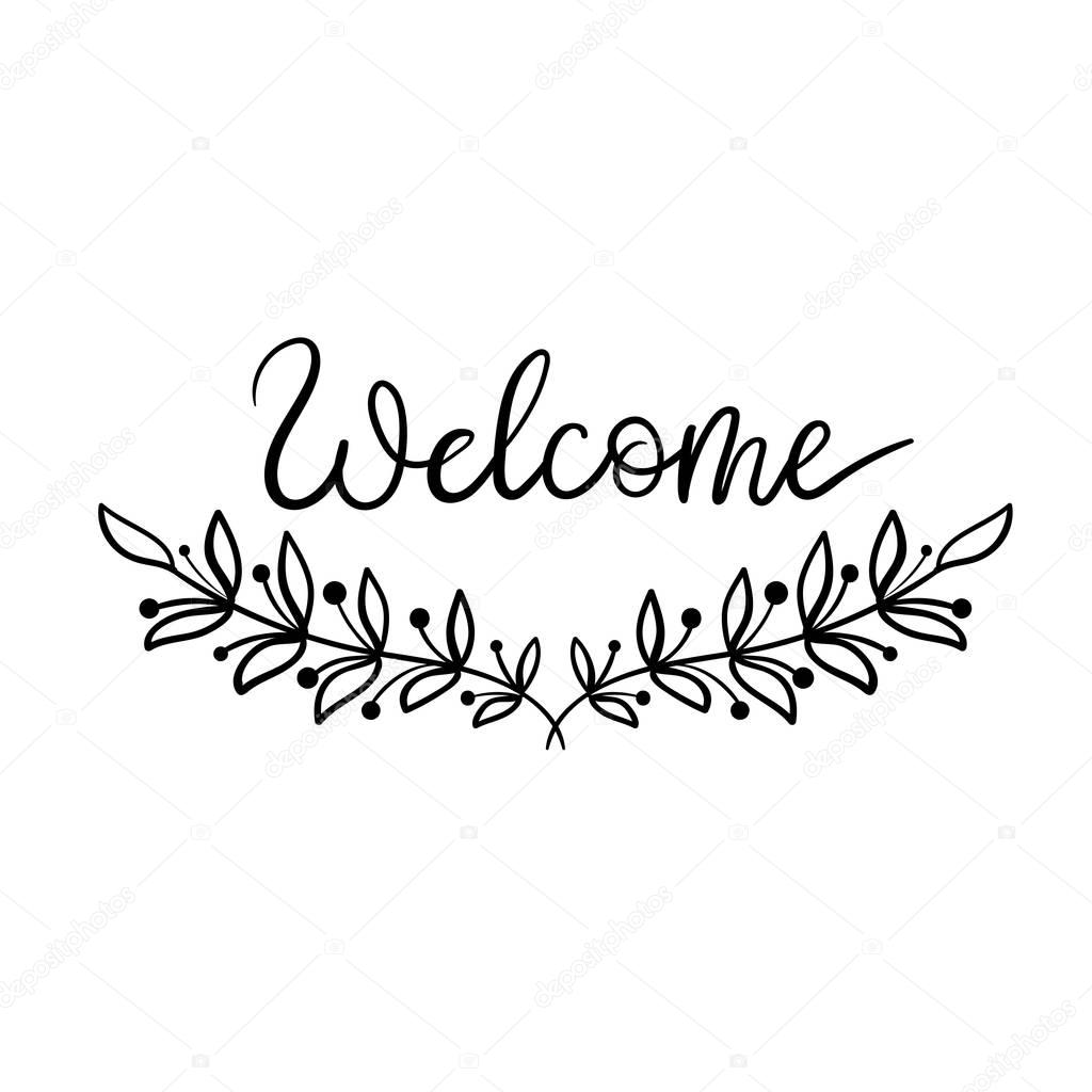 Download Welcome Hand Lettering Card. Modern Calligraphy. — Stock ...