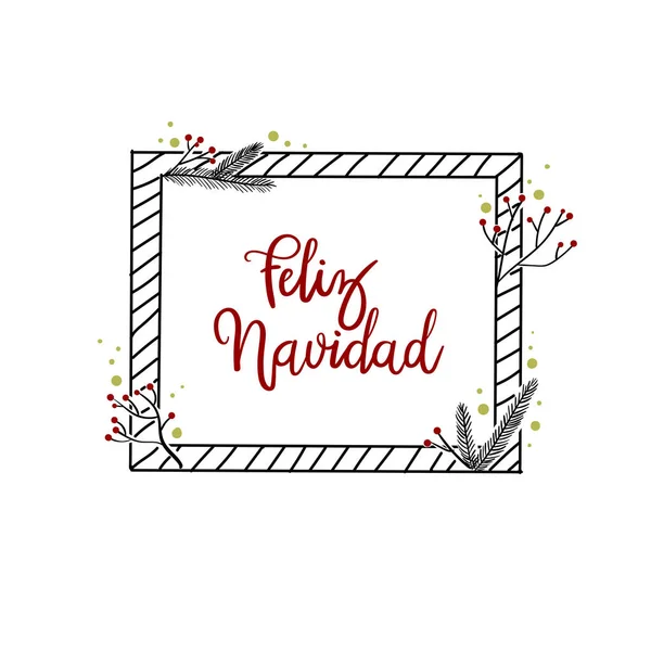 Feliz Navidad Hand belettering groet Card. moderne kalligrafie. — Stockvector