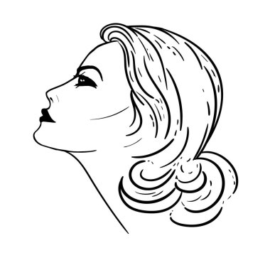 kadının yüzü siluet profili.