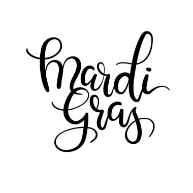 Mardi Gras el yazı yazıt. Modern hat.
