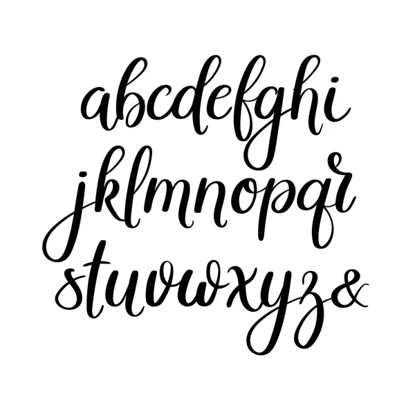 Handgeschriebene Pinselbuchstaben. abc. moderne Kalligraphie. Buchstabenvektoralphabet — Stockvektor
