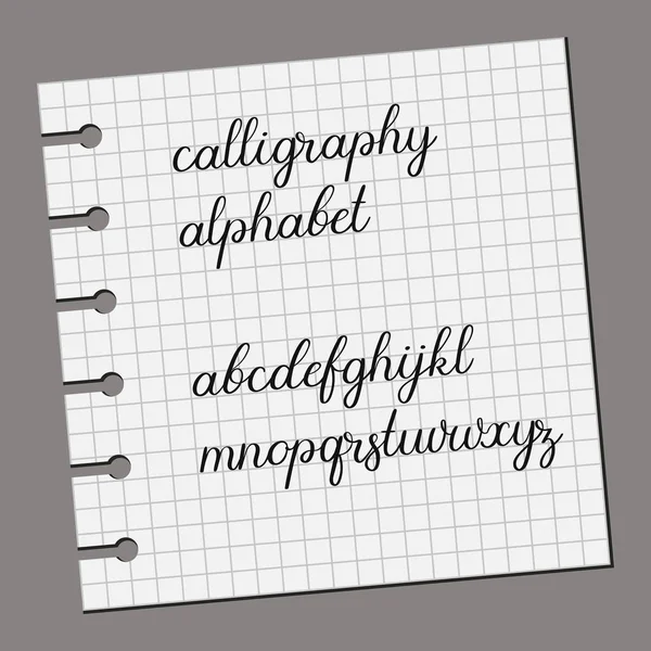 Kalligraphie Alphabet. Kalligraphie, handgeschriebene Briefe. Vektorillustration. — Stockvektor