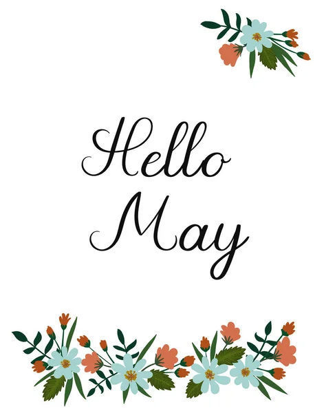 Hallo Mary Hand belettering inscriptie. Lente groet Card. borstel kalligrafie. Vectorillustratie. — Stockvector