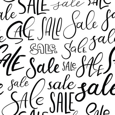 Satılık. Dikişsiz el yazı desen. Vektör arka plan. Modern hat