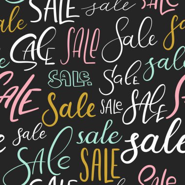 Satılık. Dikişsiz el yazı desen. Vektör arka plan. Modern hat