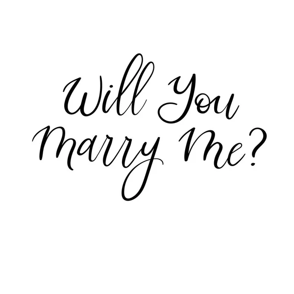 Queres casar comigo? Mão inscrição lettering. Decoração de caligrafia de casamento — Vetor de Stock