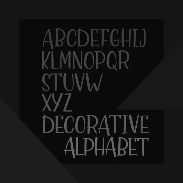 Hand drawn decorative alphabet, handwritten vector font — Stock Vector