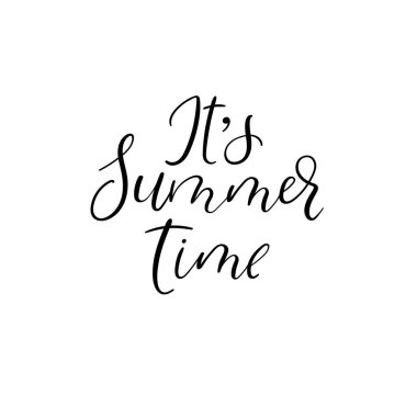 Yaz zamanı geldi. Vektör yazı ver. İzole vektör hat