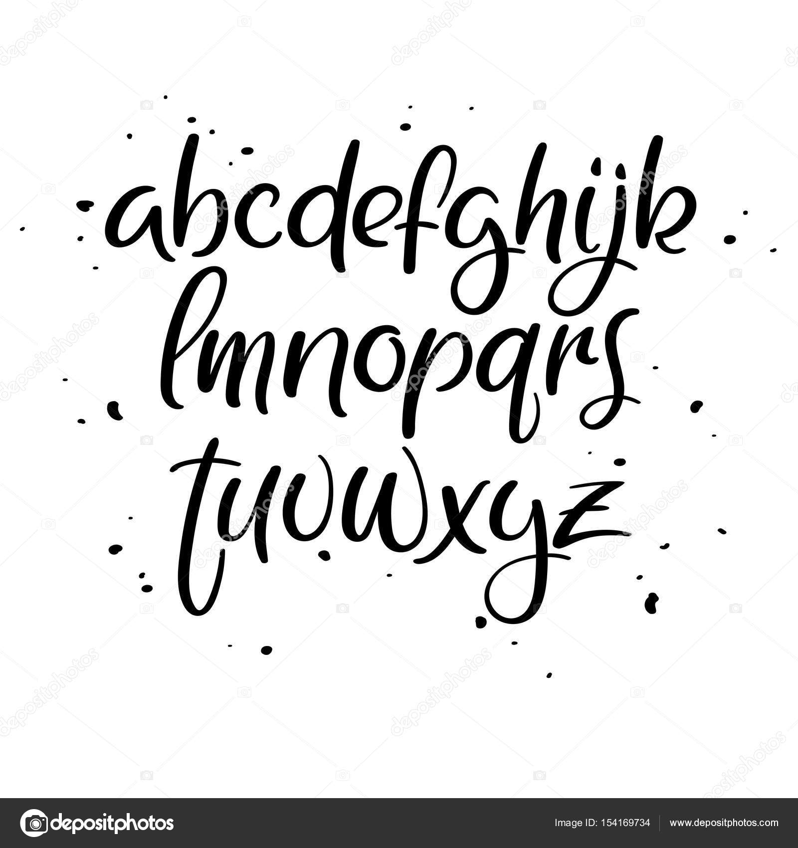 Brushpen alphabet. Modern calligraphy font. Handwritten letters. Vector ...
