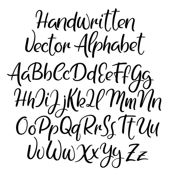 Modernen Kalligraphie-Stil. Alphabet. handschriftliche Schrift. Groß- und Kleinbuchstaben. — Stockvektor