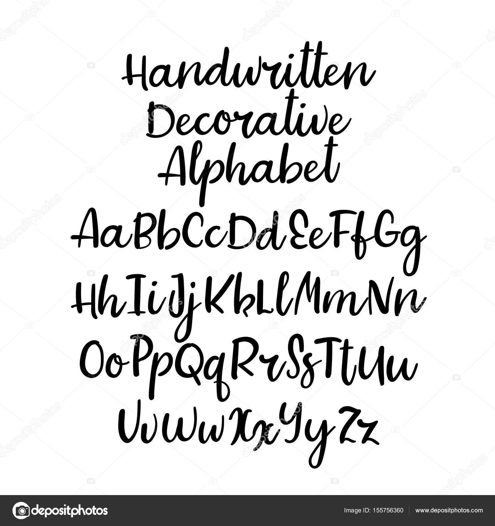 Decorative And Artistic Handwriting Decorative Hand Drawn Alphabet