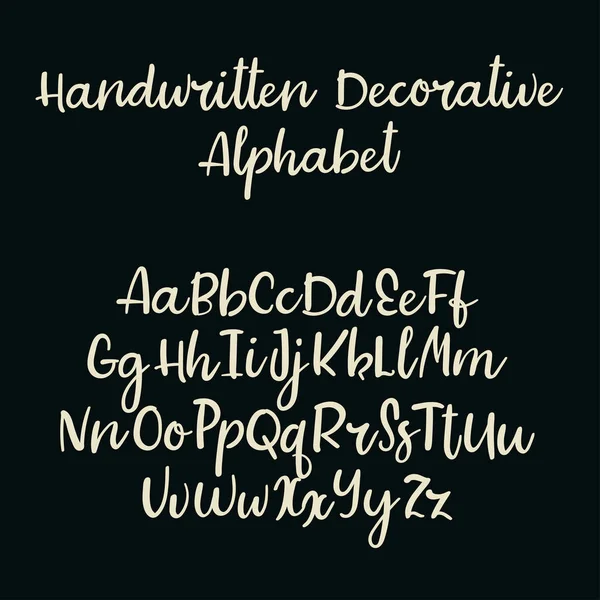 Handschriftliche Vektorschrift. moderne Kalligraphie-Aphabet. Kleinschreibung, Großbuchstaben — Stockvektor