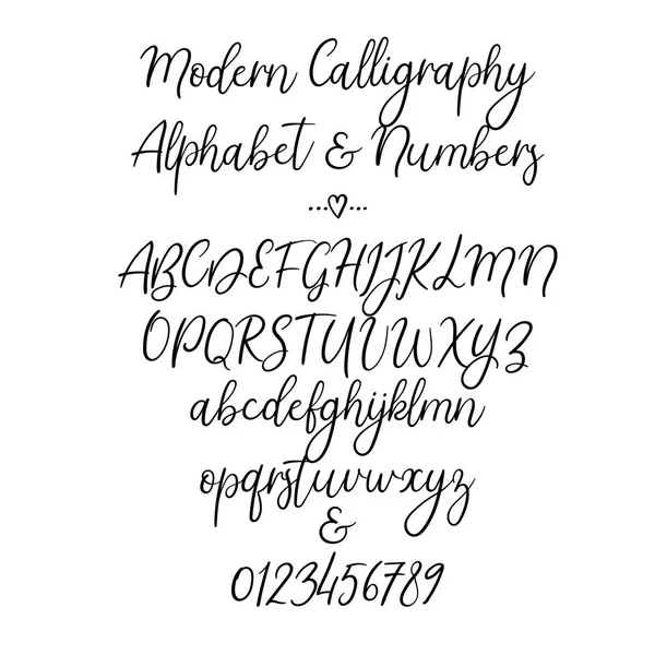 Alphabet vectoriel. Brosse les lettres. Fonte manuscrite. Lettrage à la main typographie — Image vectorielle