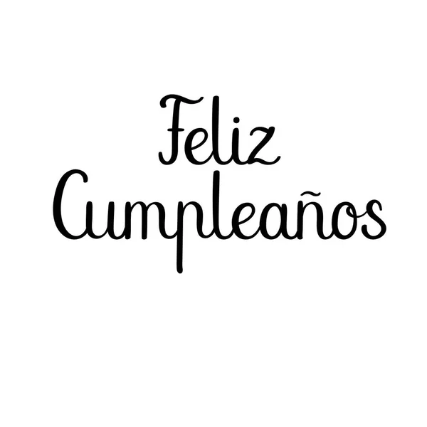 Feliz Cumpleanos. İyi ki doğdun İspanyolca. Modern hat tebrik kartı.