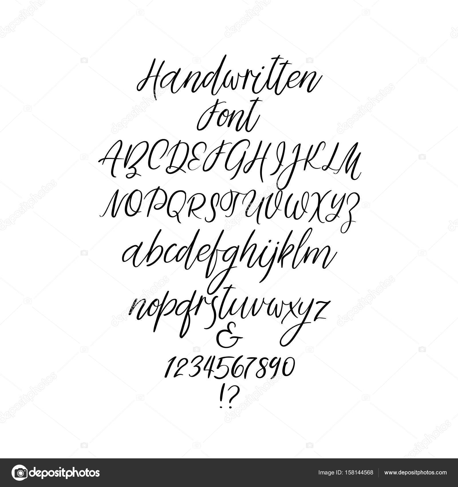 Handwritten alphabet | Handwritten alphabet letters. Calligraphy font ...