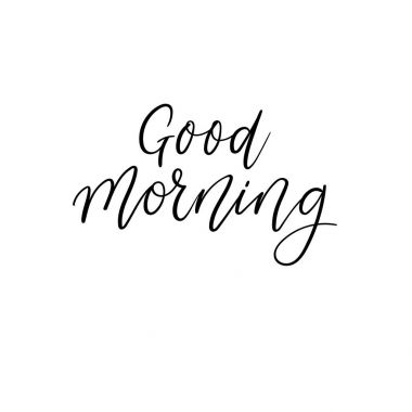 Günaydın hat tebrik kartı el yazısı yazıt. Vektör çizim. İzole